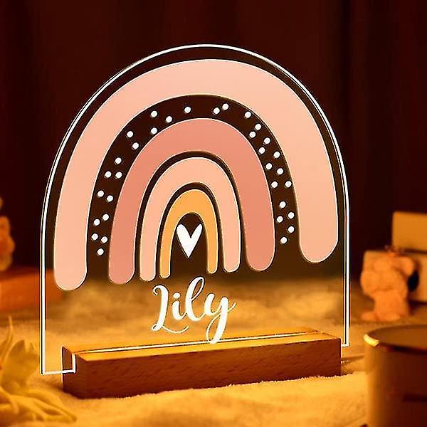 Personalisiertes Nachtlicht Mit Namen, 3d-acryl-mondlampe Mit Usb-anschluss, Dekoratives Geschenk Fürs Kinderzimmer (jungen Und Mädchen).