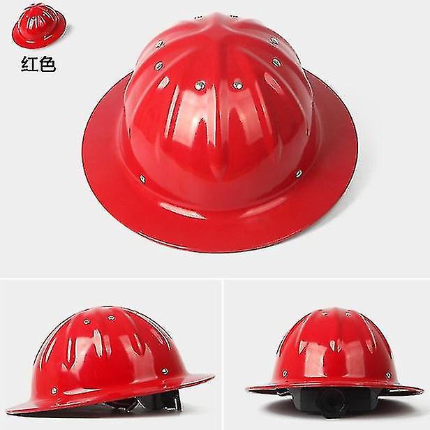 Schutzhelm Aus Aluminiumlegierung Mit Breiter Krempe, Leicht Und Hochfest, Für Bau-, Eisenbahn-, Metallurgie- Und Bergbauarbeiten (rot).