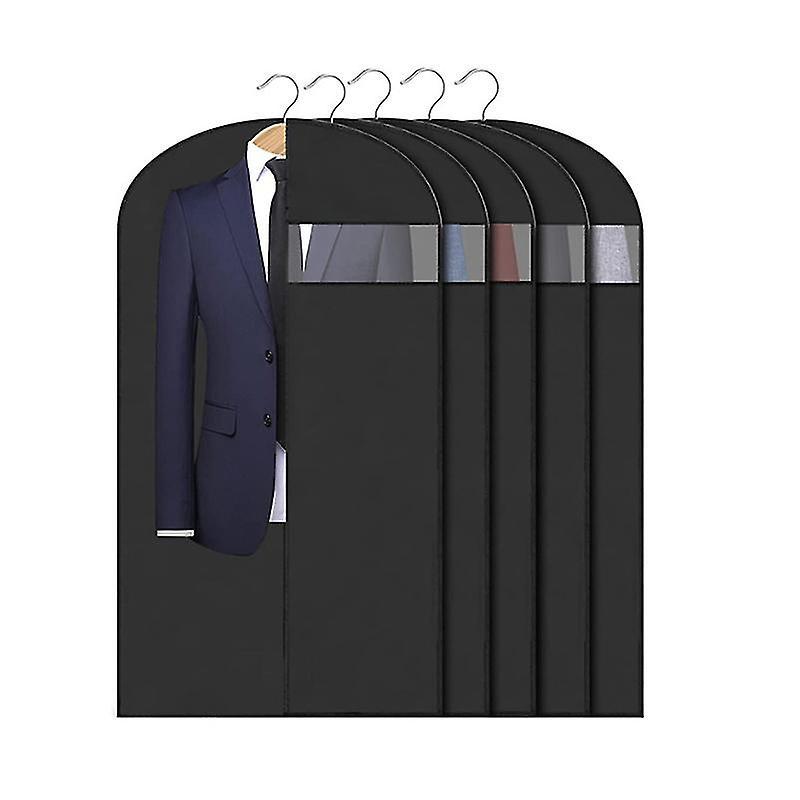 Set Mit 5 Atmungsaktiven Kleidersäcken Zum Aufhängen Mit Staubtaschen – 60 X 120 Cm – Schwarz