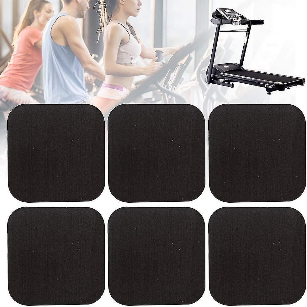Stoßdämpfende Matte Für Laufbänder, Dicke, Vibrations- Und Schalldämpfende Bodenmatte Für Laufbänder - Schwarz (6er-pack)