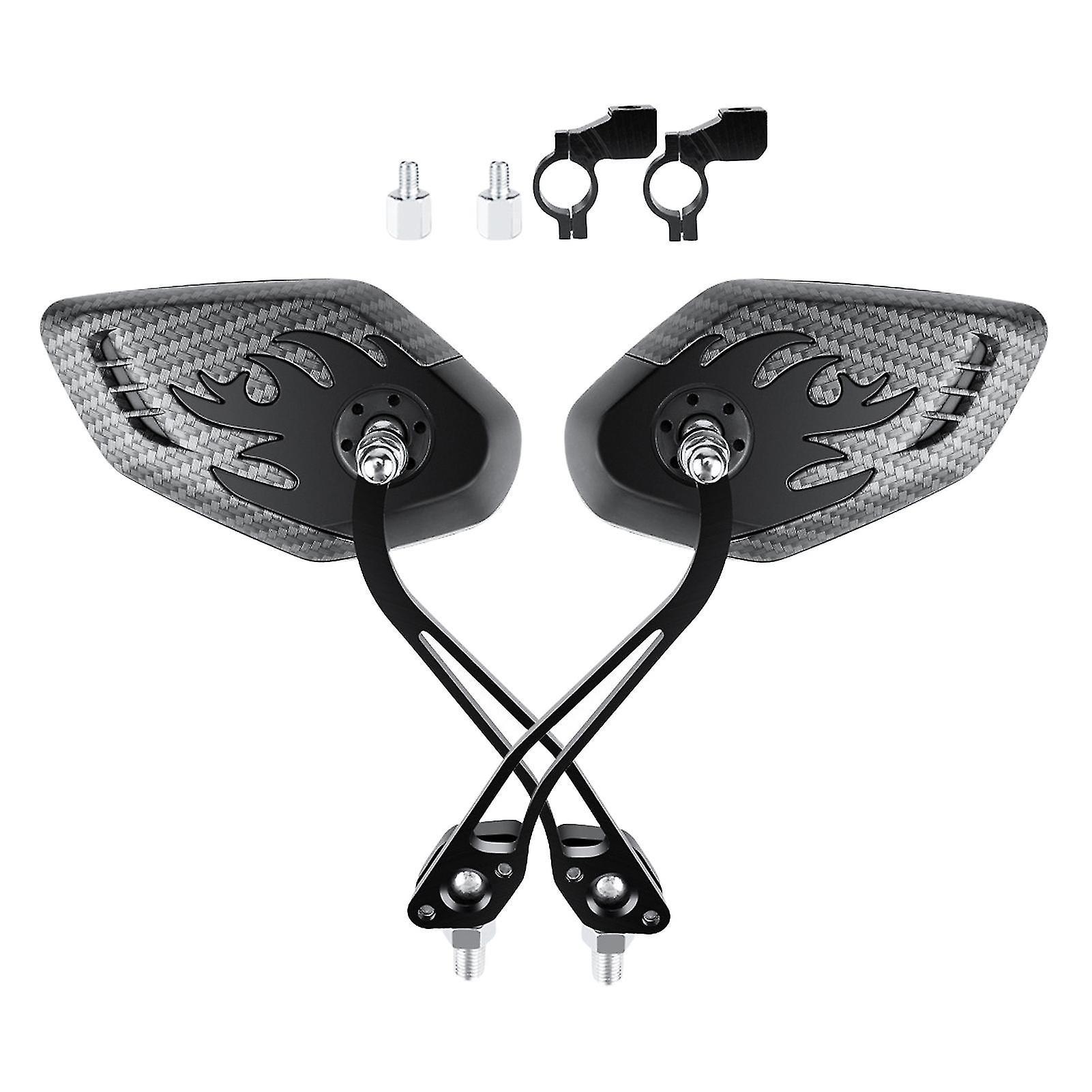 2 Verstellbare Und Schwenkbare Fahrradspiegel Aus Klarglas Für Den Lenker. Farbe: Schwarz.