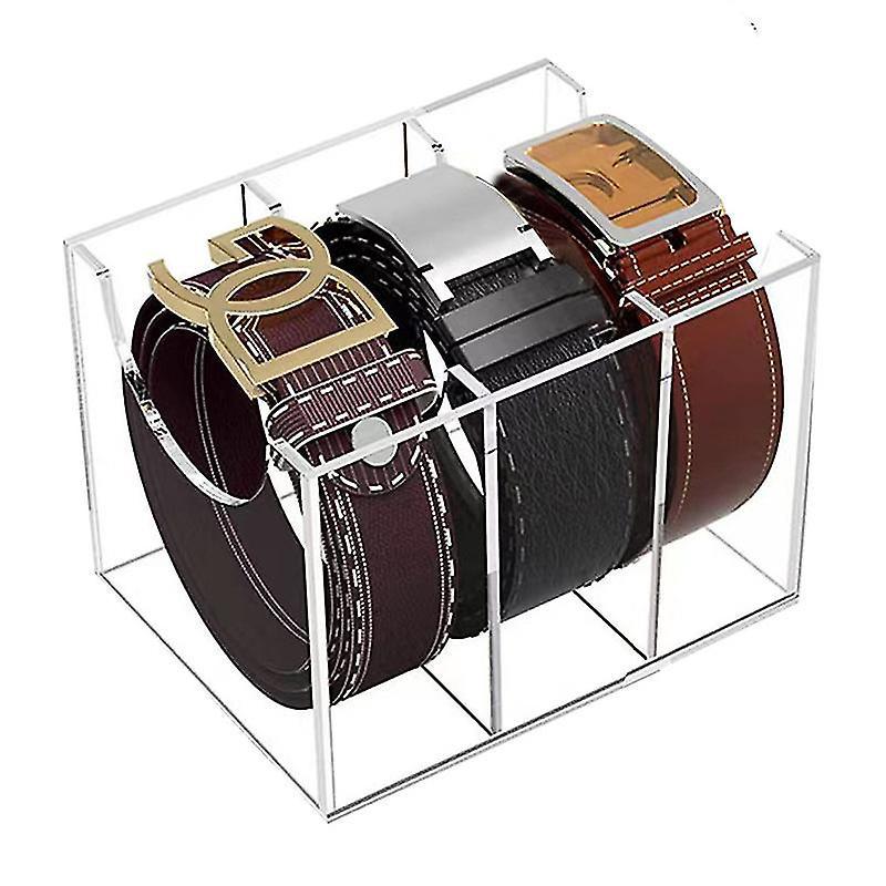 Gürtelorganizer Aus Acryl Mit 3 Fächern, Transparentes Aufbewahrungsetui Für Gürtel, Krawatten, Uhren, Schmuck Und Armbänder. Ideal Zur Aufbewahrung Von Gürteln, Krawatten, Uhren Und Armbändern Im Kle