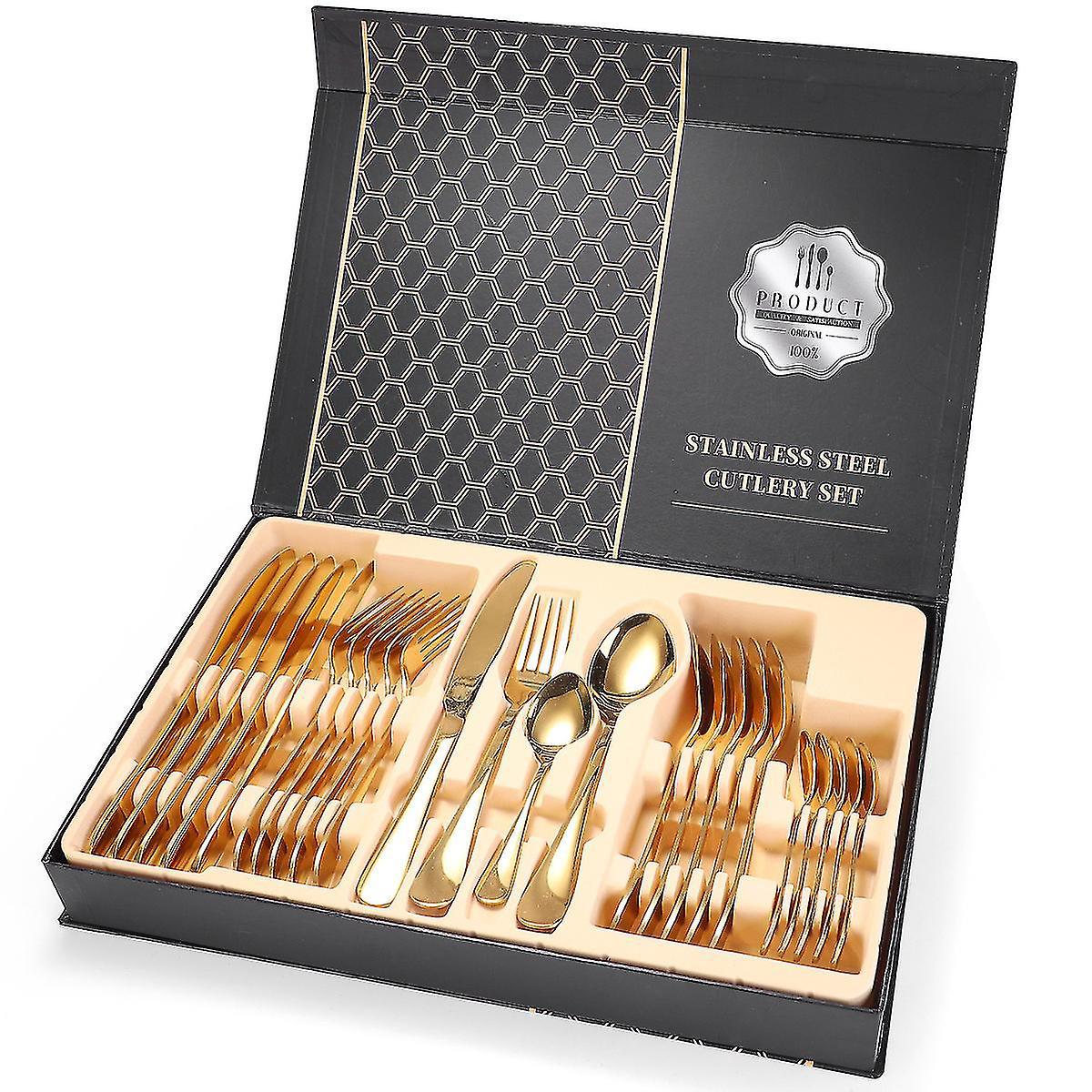 Set Aus 24 Vergoldeten Edelstahl-besteckteilen
