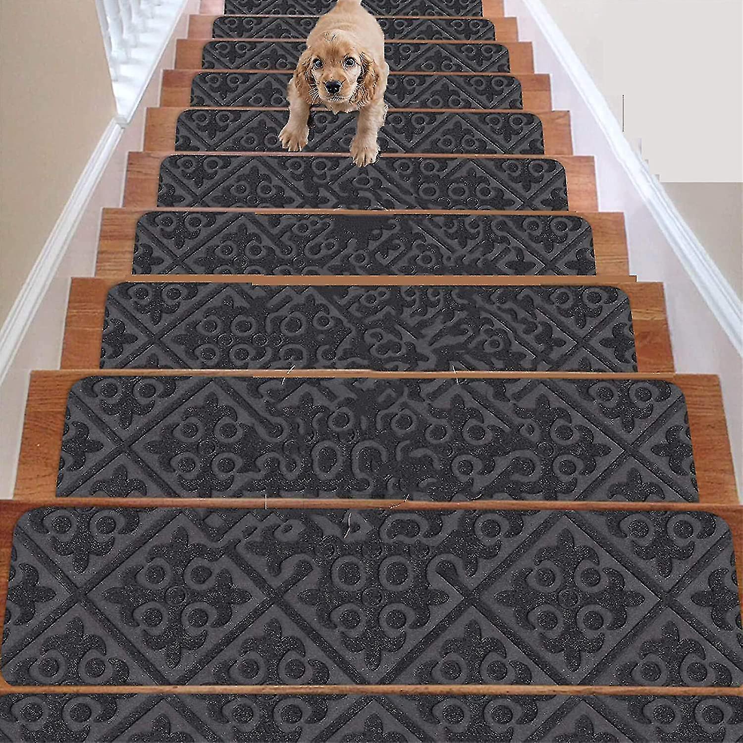 Set Mit 14 Rutschfesten Treppenstufenleisten, 20 X 76 Cm, Für Kinder, Ältere Menschen Und Haustiere, Um Ein Ziehen Auf Der Treppe Zu Verhindern (gold)