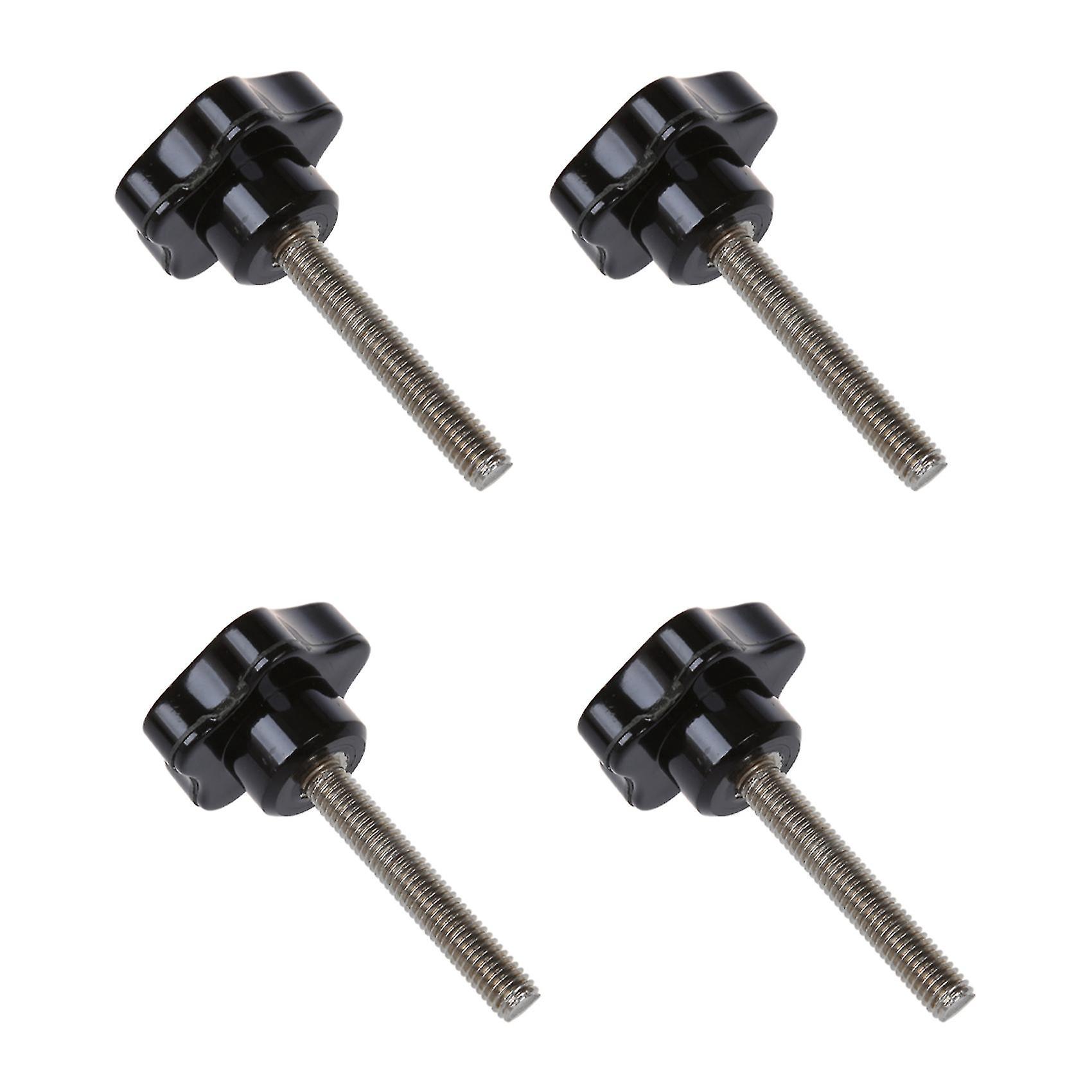 Satz Mit 4 M8 X 50 Mm Sterngewinde-ersatzschrauben Für Manuelle Feststellknöpfe, Ausführung In Schwarz Und Silber.