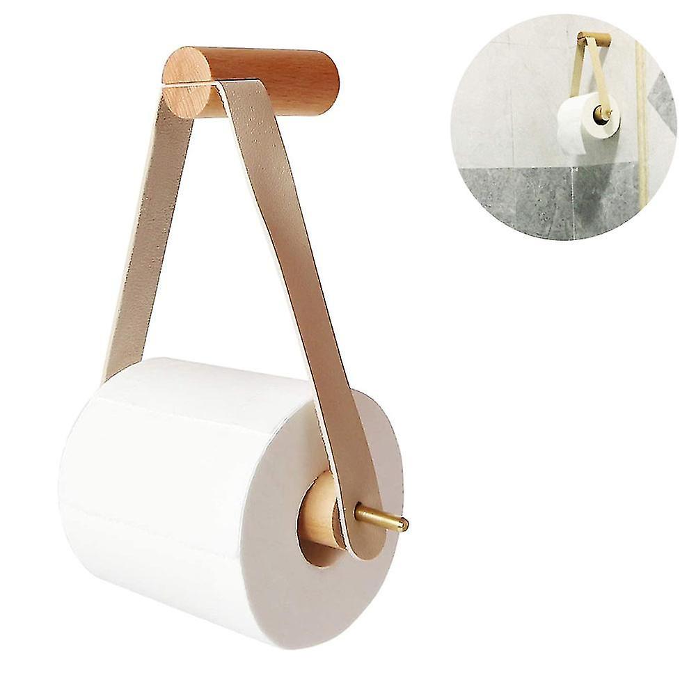 Vintage Toilettenpapierhalter Aus Hanfseil Und Holz, Weiß