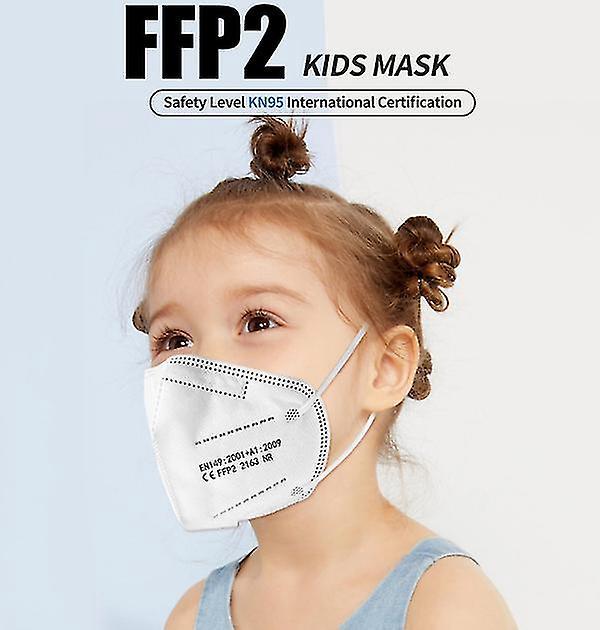 Kn95-kindermasken, Fünflagige Ffp2-masken, Optimaler Schutz – 150er-packung – Weiß
