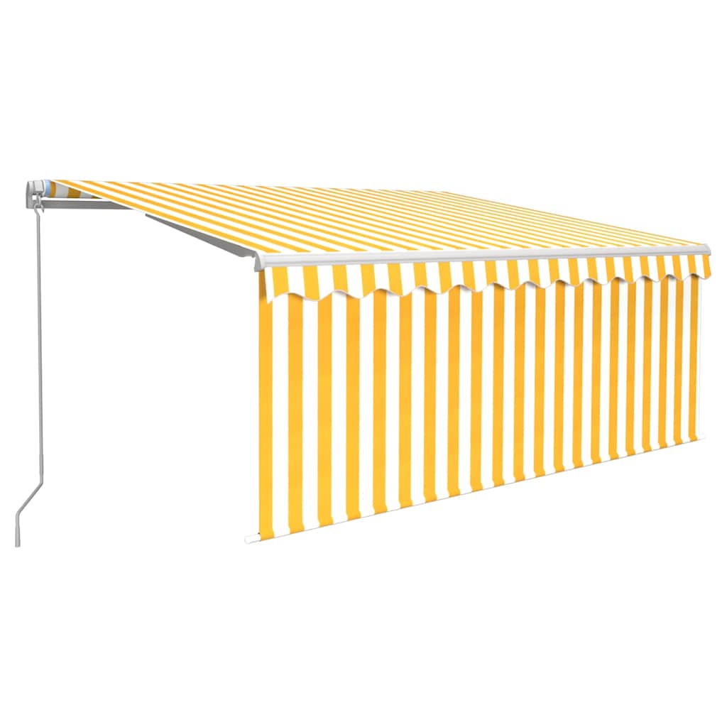 Maison Exclusive - Ausziehbare Markise Gelb Und Weiß 3,5 X 2,5 M