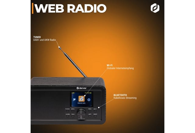 DENVER DIR-200 - DAB+/FM - Mono - schwarz
