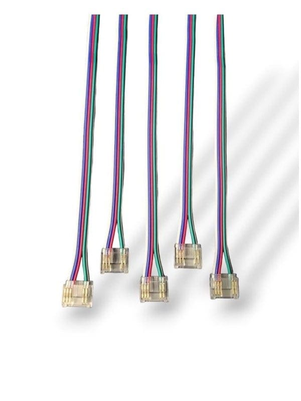 HiluX SmartClip for 12mm RGBW COB LED Strip w. 10cm cord - 5-pack