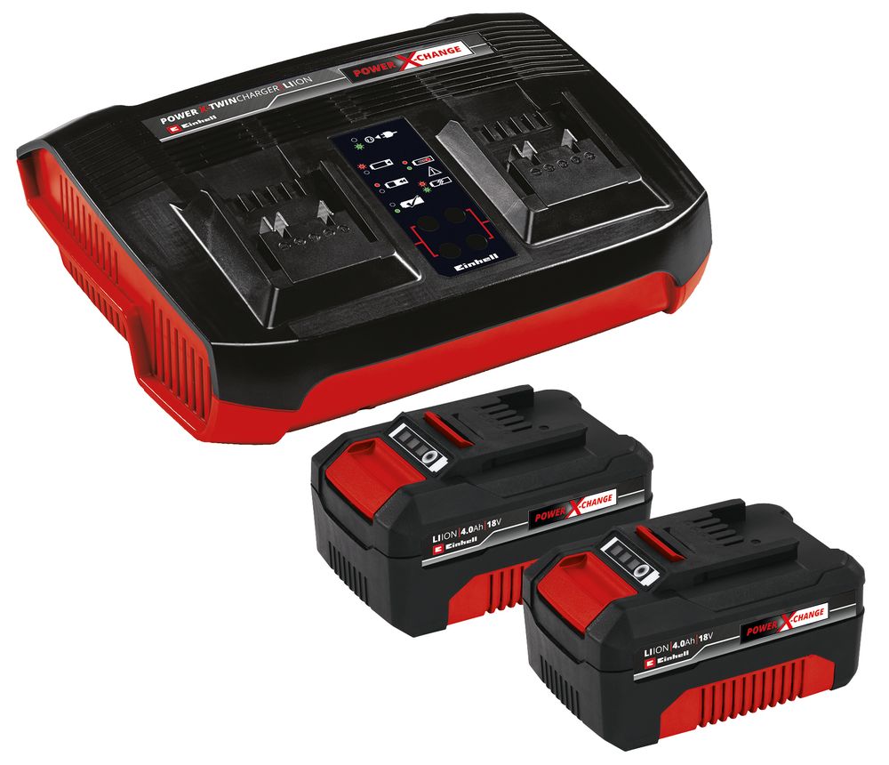 [neuwertig] 2 X 4,0-ah-batterien & Doppelladegerät-set, Generalüberholt Einhell