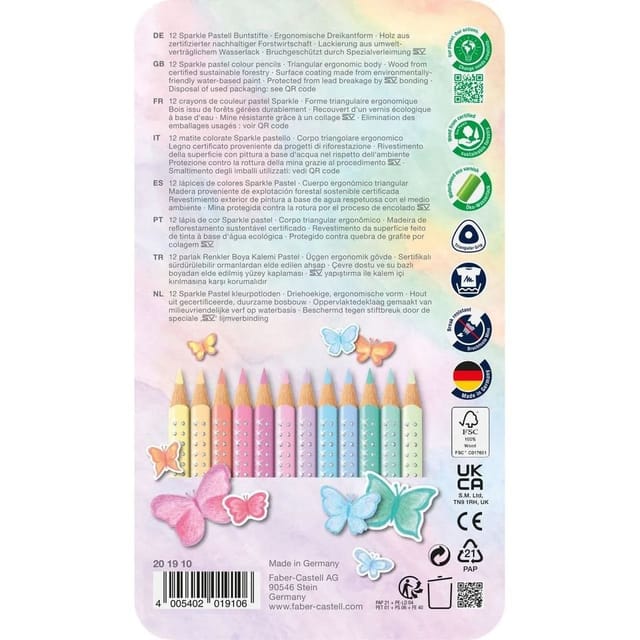 Faber-Castell Buntstifte Sparkle Pastell 12er Metalle.