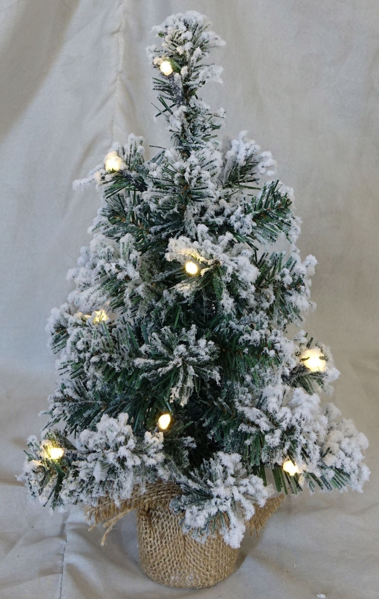 Beschneiter Weihnachtsbaum 10 Warmweiße Led 30 Cm