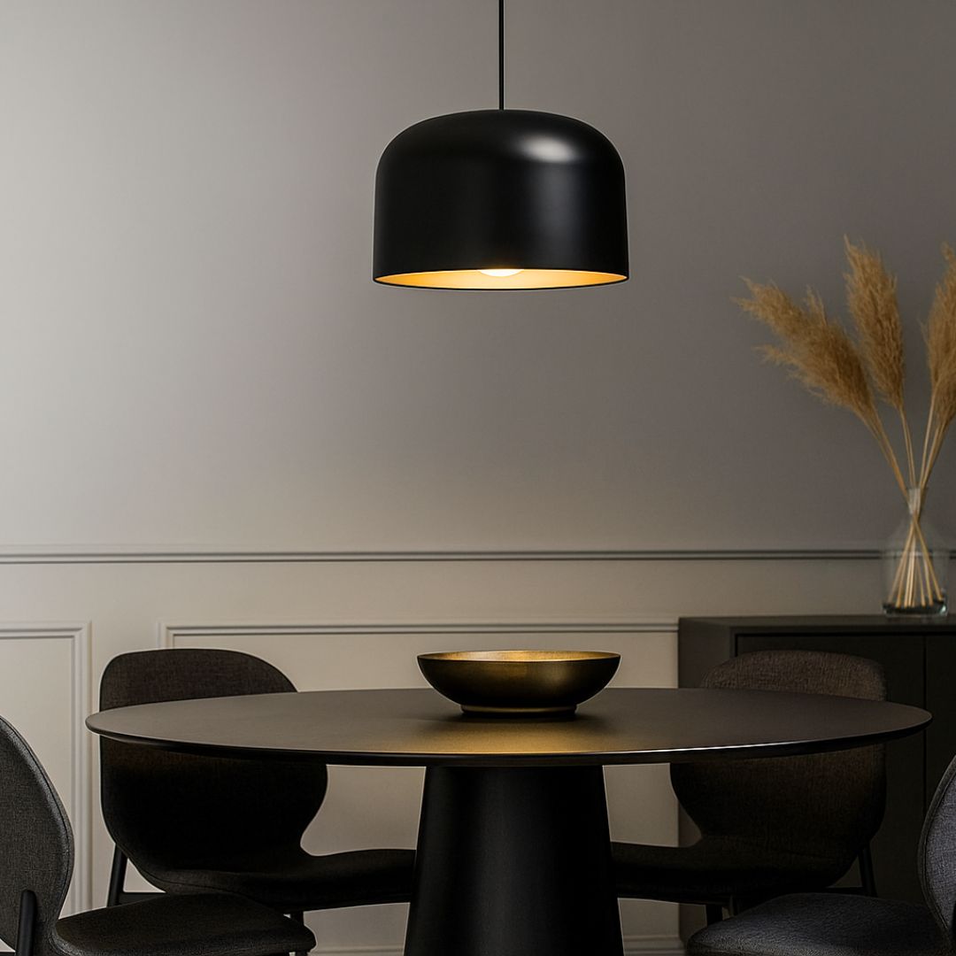 Pendelleuchte Umbe E27 Schwarz – Elegantes Metalldesign Mit Abnehmbarem Diffusor