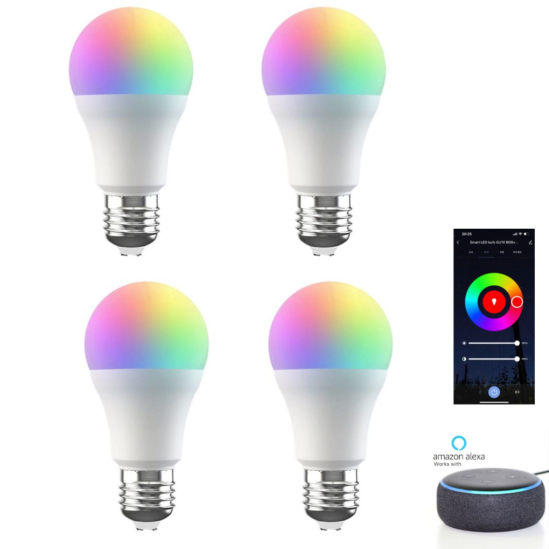 4er-pack Intelligente Wifi-led-standardlampe A90 9w Rgbw Und Ctt (2700k-6500k)