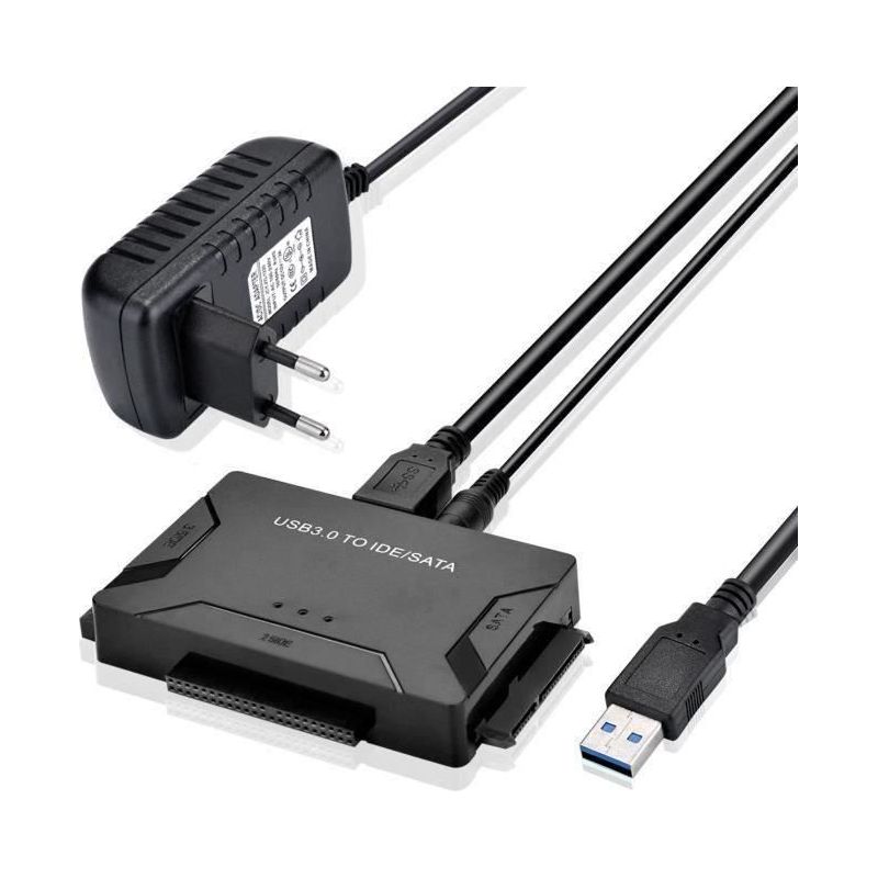 Usb-festplattenadapter, Usb 3.0 Auf Ide/sata, 1 M Usb-kabel Für 2,5"- Und 3,5"-ide/sata-hdds/ssds, Mit Externem Netzteil