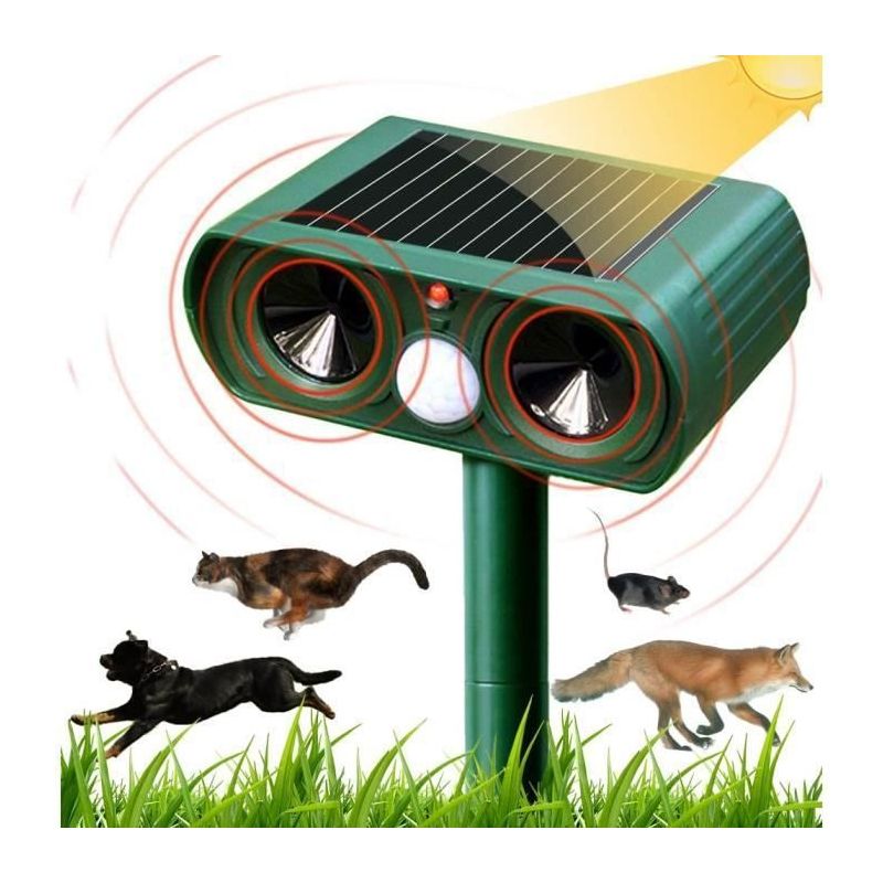 Lcc® Ultraschall-katzenabwehrgerät, Solarbetrieben, Für Den Außenbereich, Empfindlichkeit Und Frequenz