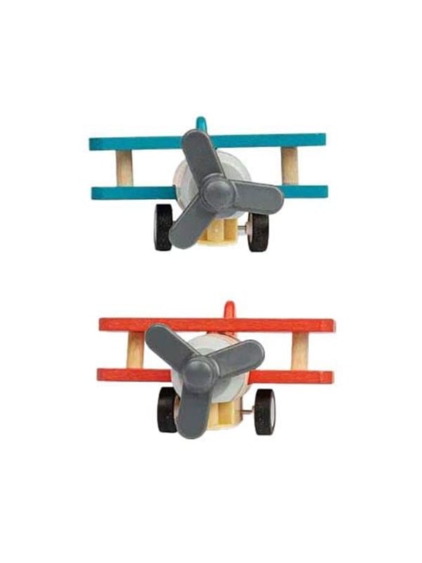 Bigjigs Wooden Pull Back Biplane Airplane