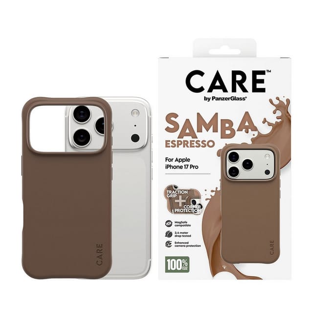 CARE by PanzerGlass Fashionable Case Samba Espresso w. MagSafe iPhone 17 Pro