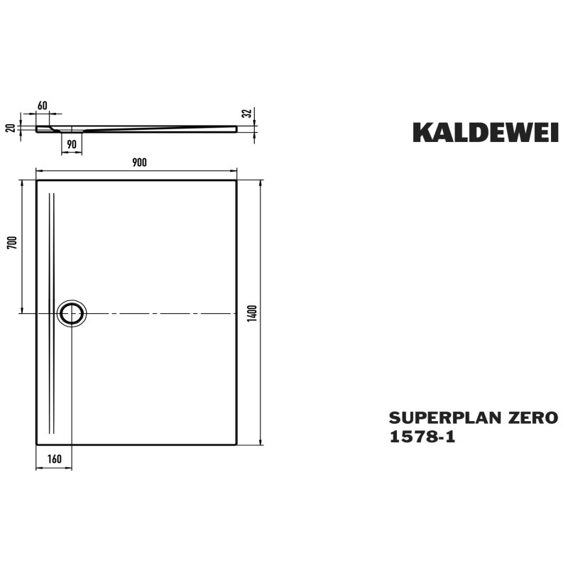 Kaldewei Superplan Zero 1578-1 Duschwanne 90 X 140 Cm Mit Secure Plus