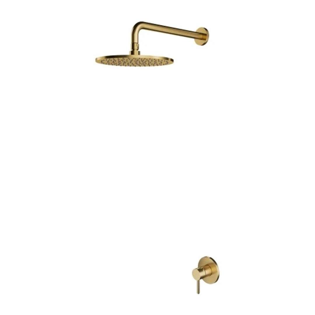 Omnires Y - Set Unterputzarmatur Und Kopfbrause, Mit Einbaukörper, Durchmesser 25 Cm, Gold Gebürstet Sysy36glb