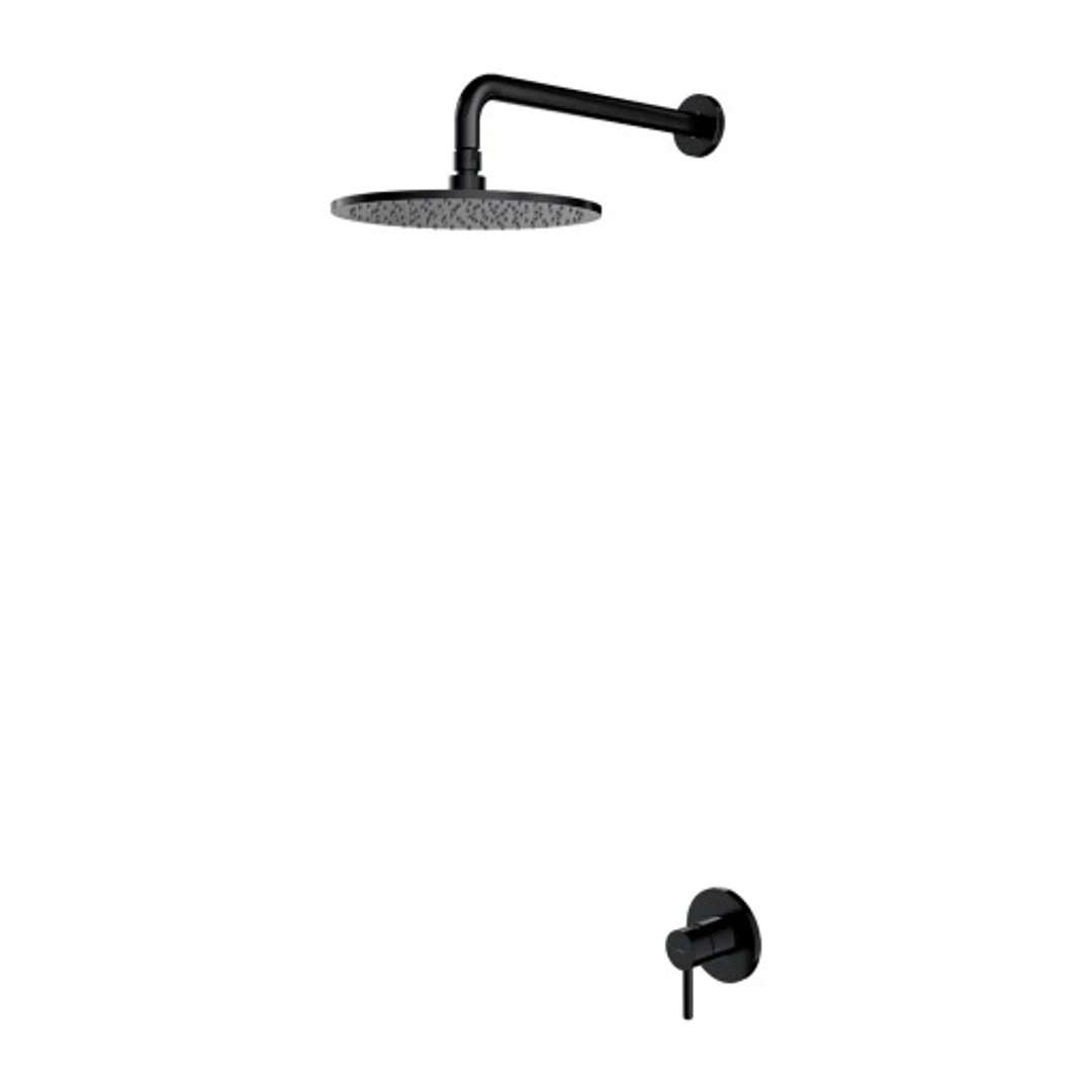 Omnires Y - Set Unterputz-armatur Und Kopfbrause, Mit Einbaukörper, Durchmesser 25 Cm, Schwarz Sysy36bl