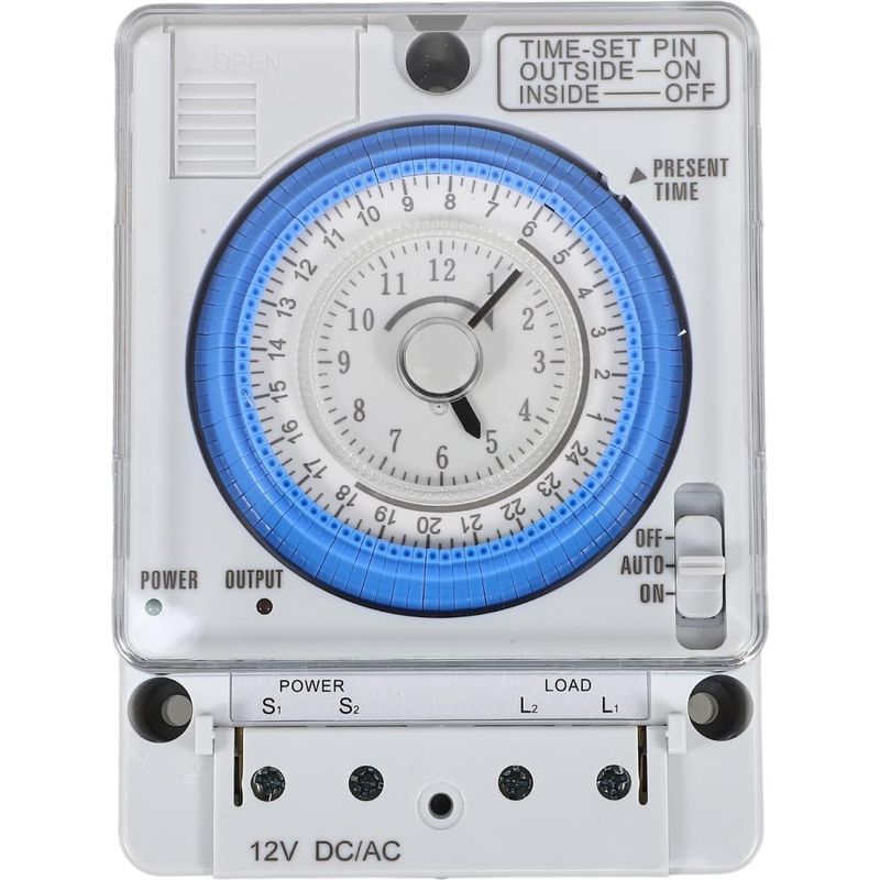 Tb388 Mechanischer 24-stunden-timer, 12-v-dc-programmierer Mit Fehlerspeicher Und Integrierter Batterie, Präzise Steuerung Für Straßenbeleuchtung