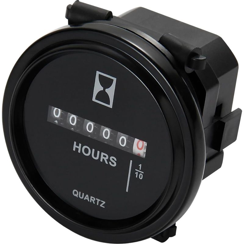 Wasserdichter Quarz-betriebsstundenzähler (8–80 V Dc), Runder Mechanischer Betriebsstundenzähler Für Bootsmotoren, Rasenmäher, Traktoren, Bagger Und Utvs