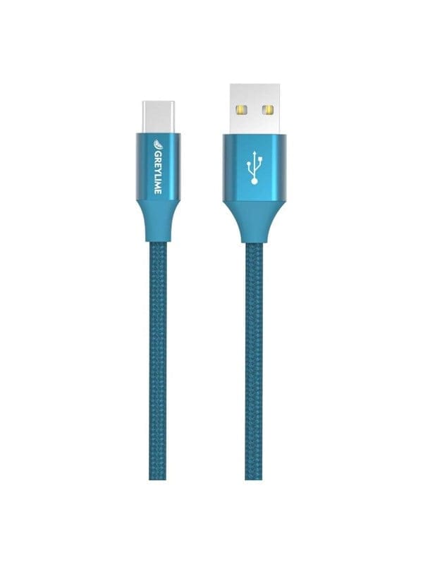 GreyLime Braided USB-A to USB-C Cable Blue 1 m