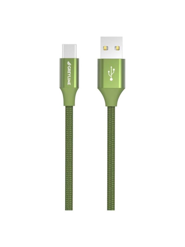 GreyLime Braided USB-A to USB-C Cable Green 1 m