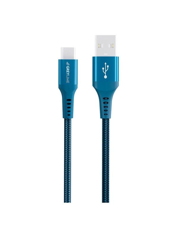 GreyLime Braided USB-A to USB-C Cable Blue 3 m