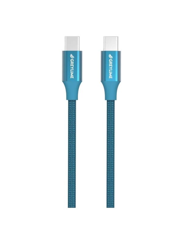 GreyLime Braided USB-C to USB-C 60W Cable Blue 2 m