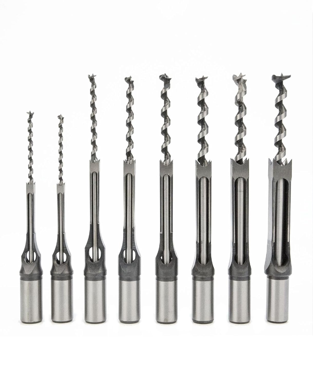 Set Mit 8 Vierkant-lochbohrern Für Holzverbindungen – 6 Mm/6,4 Mm/8 Mm/9,5 Mm/11 Mm/12,7 Mm/14 Mm/16 Mm Für Heimwerkerbohrmaschinen
