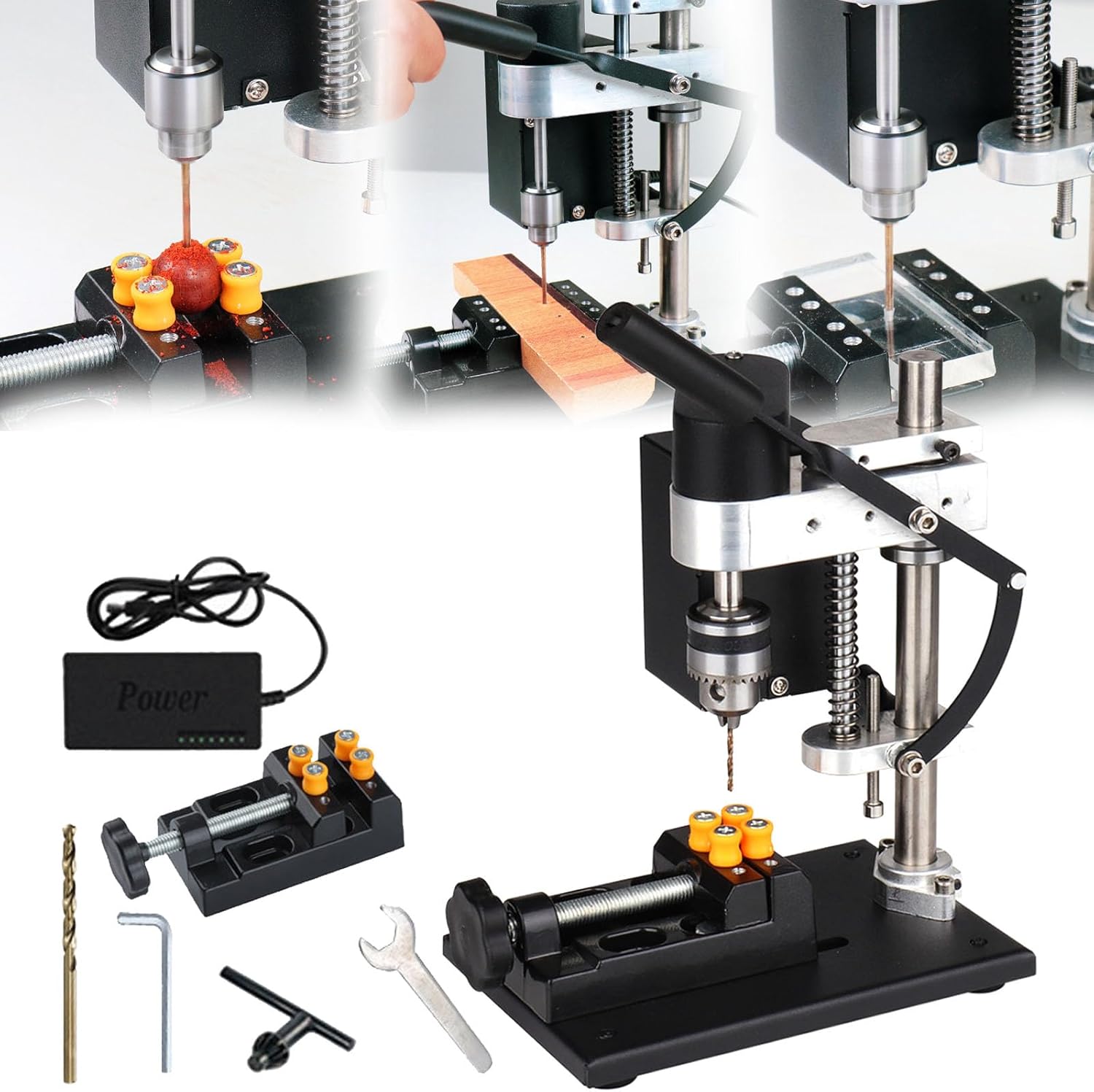 Redroad – 250-w-tischbohrmaschine – 7 Geschwindigkeitsstufen – Bohrfutter 0,3–4 Mm – Höhenverstellbar Bis 50 Mm – Für Metall, Holz, Acryl Und Aluminium