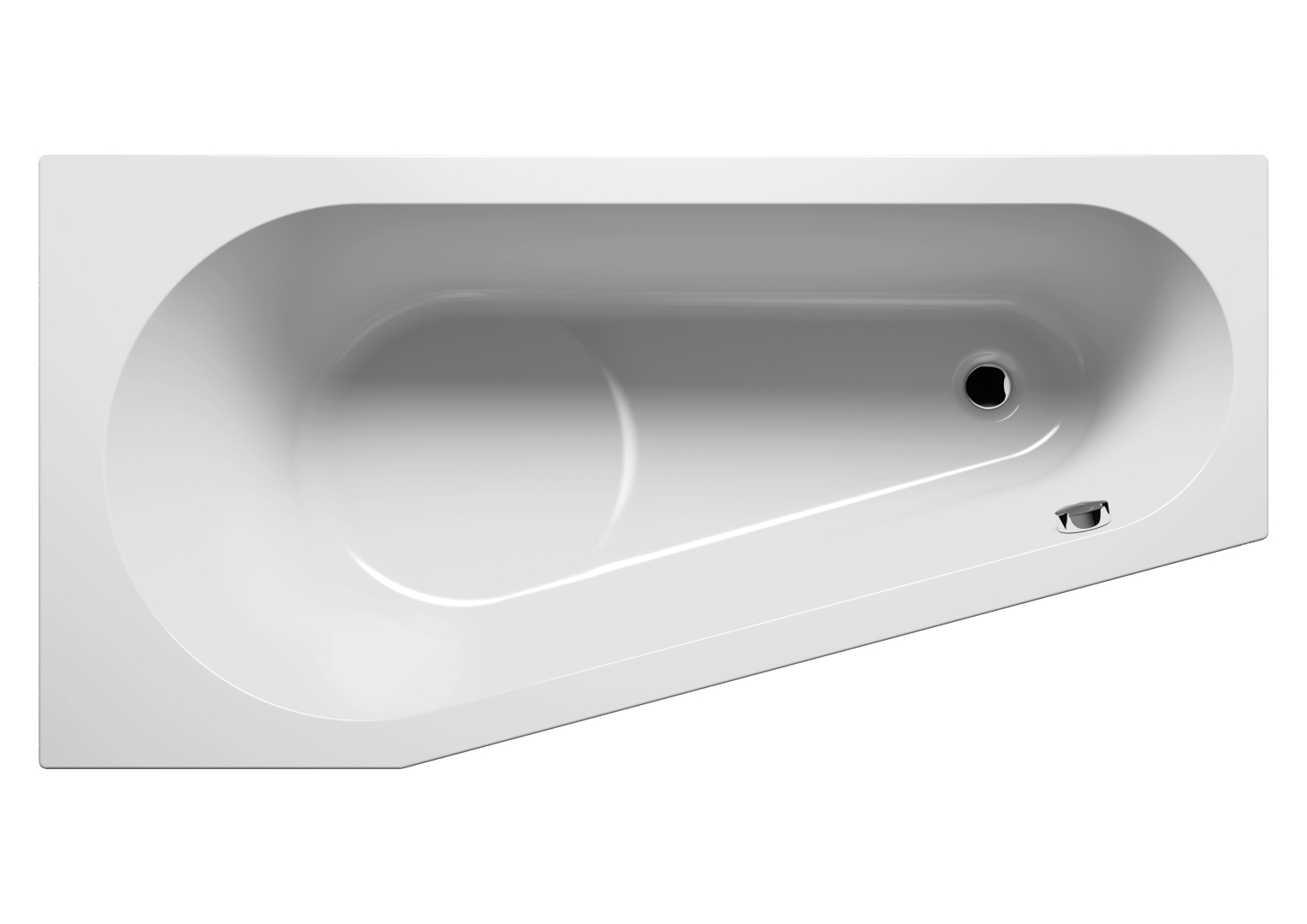 Riho Delta Eck-badewanne, Version Rechts, Einbau, 1-sitzer, Weiß,