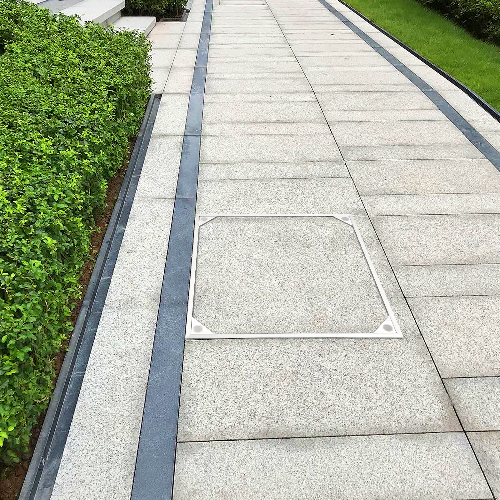 Schachtabdeckung Auspflasterbar Alu Außenmaß: 30x30x5.5cm Schachtdeckel Befliesbar Mit Dichtung Kanaldeckel Mit Rahmen Für Innen/außen Geruchsdicht Wasserdicht Rostfrei Leicht
