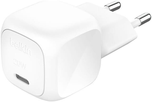 Belkin BoostCharge power adapter - compact - 24 pin USB-C - 20 Watt - with USB-C cable (1m)