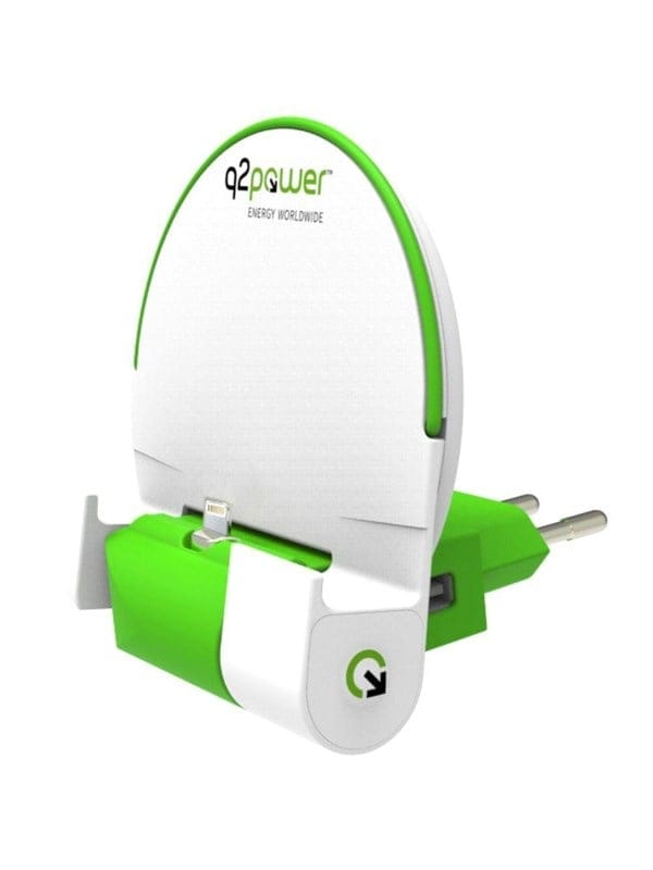 Q2Power Dock and charge powerbank EU lightning Powerbank (Akku) - Weiß - 2000 mAh