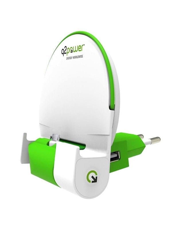 Q2Power Dock and charge powerbank EU micro USB Powerbank (Akku) - Weiß - 2000 mAh