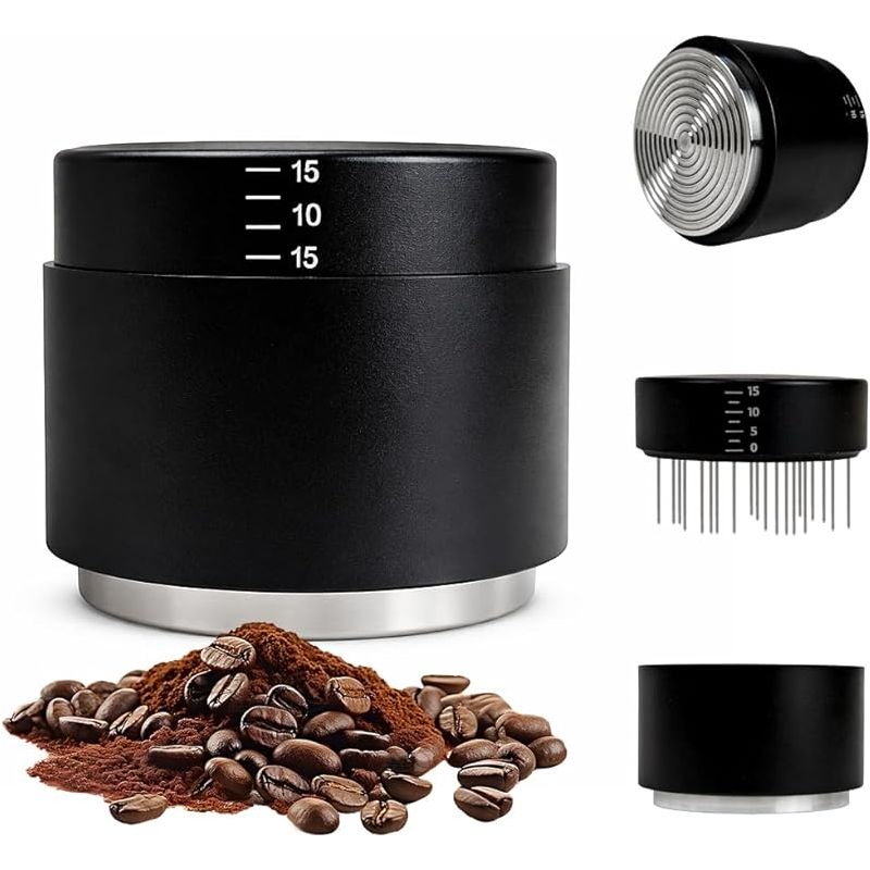 51-mm-kaffeetamper, 3-in-1-kaffeespender Und Tamper Mit Werkzeug Wdt, Kaffeetamper Mit Einstellbarer Tiefe Und Kalibrierter Feder, Professionelles Espresso-zubehör Für Siebträger (51 Mm)