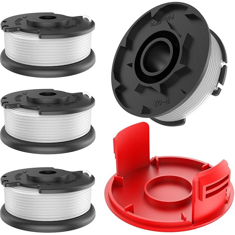 Trimmerfadenspule Für Einhell Ge-ct 18/28 Li Und Ge-ct 18/28 Li Tc Akku-rasentrimmer, Ersatz-trimmerfadenspule Für Einhell Tle-03, Spulenabdeckung Tle-03-1 (4 Spulen Faden + 1 Spule)