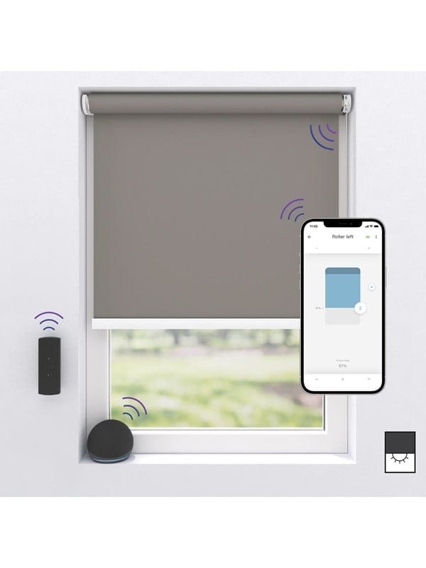 MotionBlinds Wireless Electric Black-Out Rollerblind 90x190cm - Grey