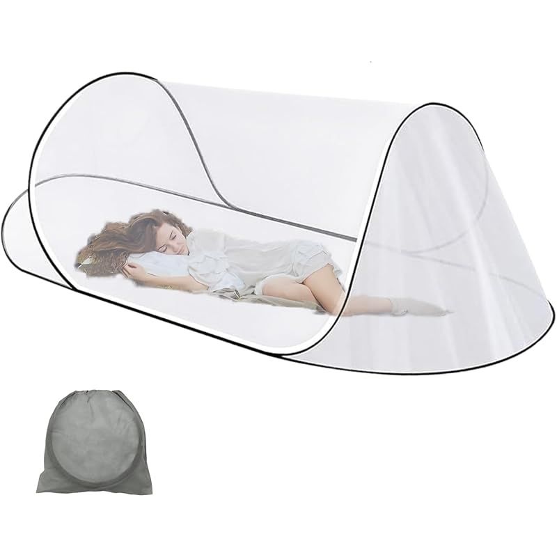 Faltbares Moskitonetz Für Einzelbetten (200 X 80 X 56 Cm), Tragbares Pop-up-moskitonetzzelt, Ultraleichter Mückenschutz Für Familie, Reisen Und Camping (weiß)