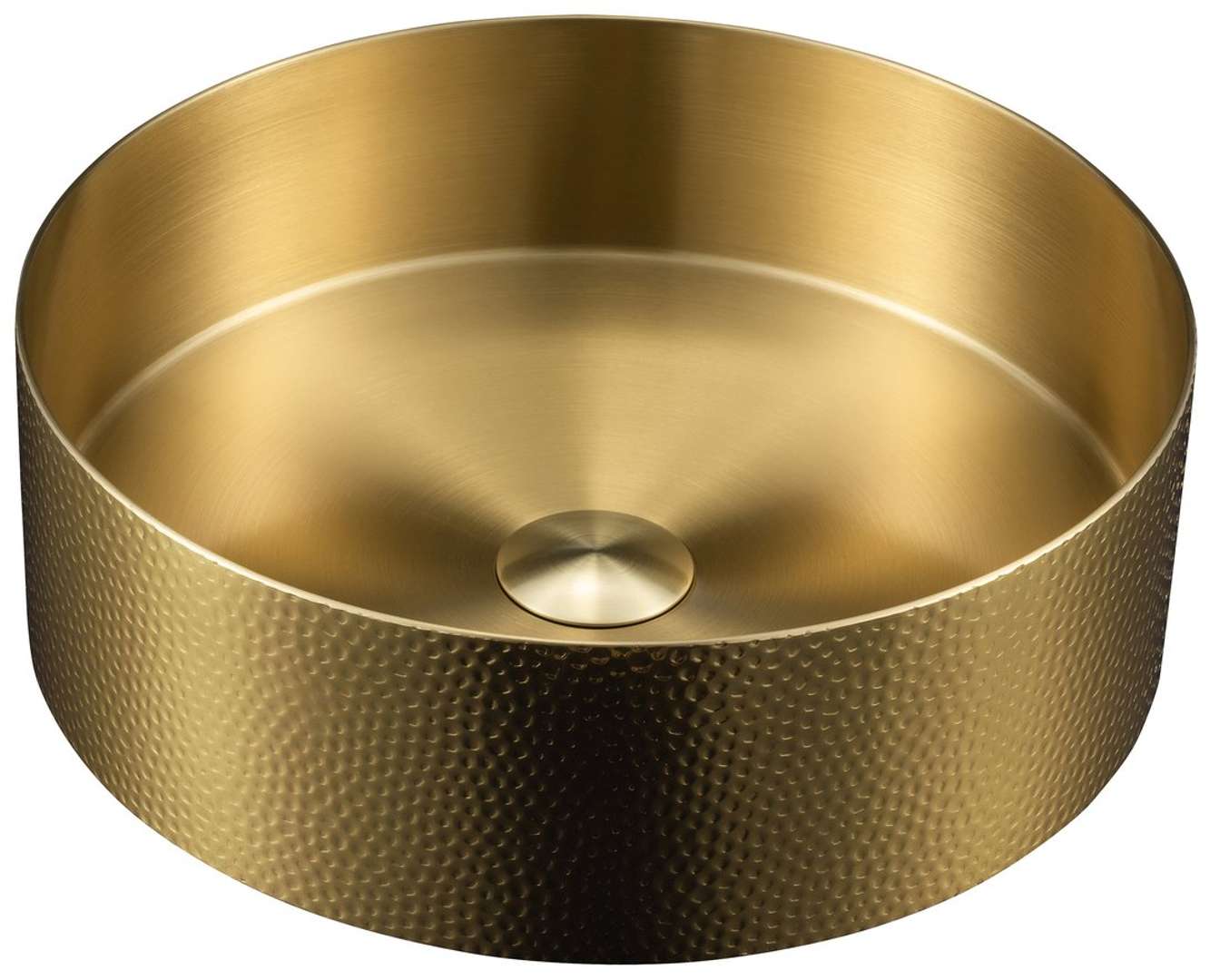 Sapho Aurum - Aufsatzwaschbecken Durchmesser 38 Cm, Ohne Überlauf, Ohne Armaturenloch, Matgold Au201-t