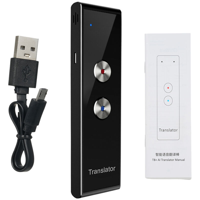 T8+ Tragbarer Sprachübersetzer Mit App, 97 Sprachen, Simultandolmetschen, Bluetooth, Aluminiumgehäuse, 3 Stunden Akkulaufzeit