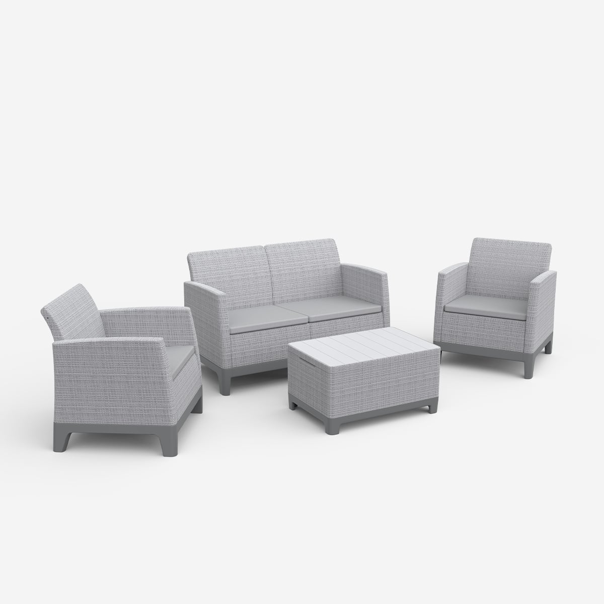 Garten-lounge-set Scandi Mit Couchtisch Und Stauraum