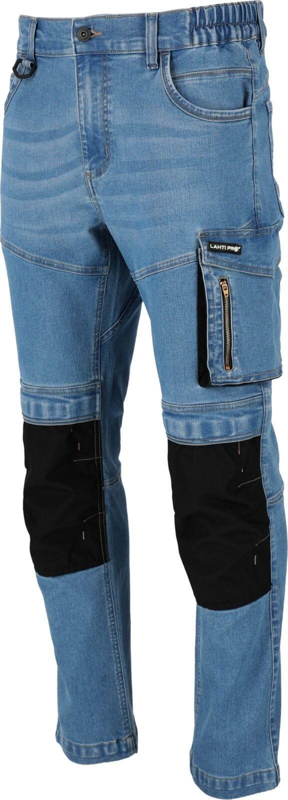 Lahti Pro Jeanshose Stretch Hellblau Slim Fit