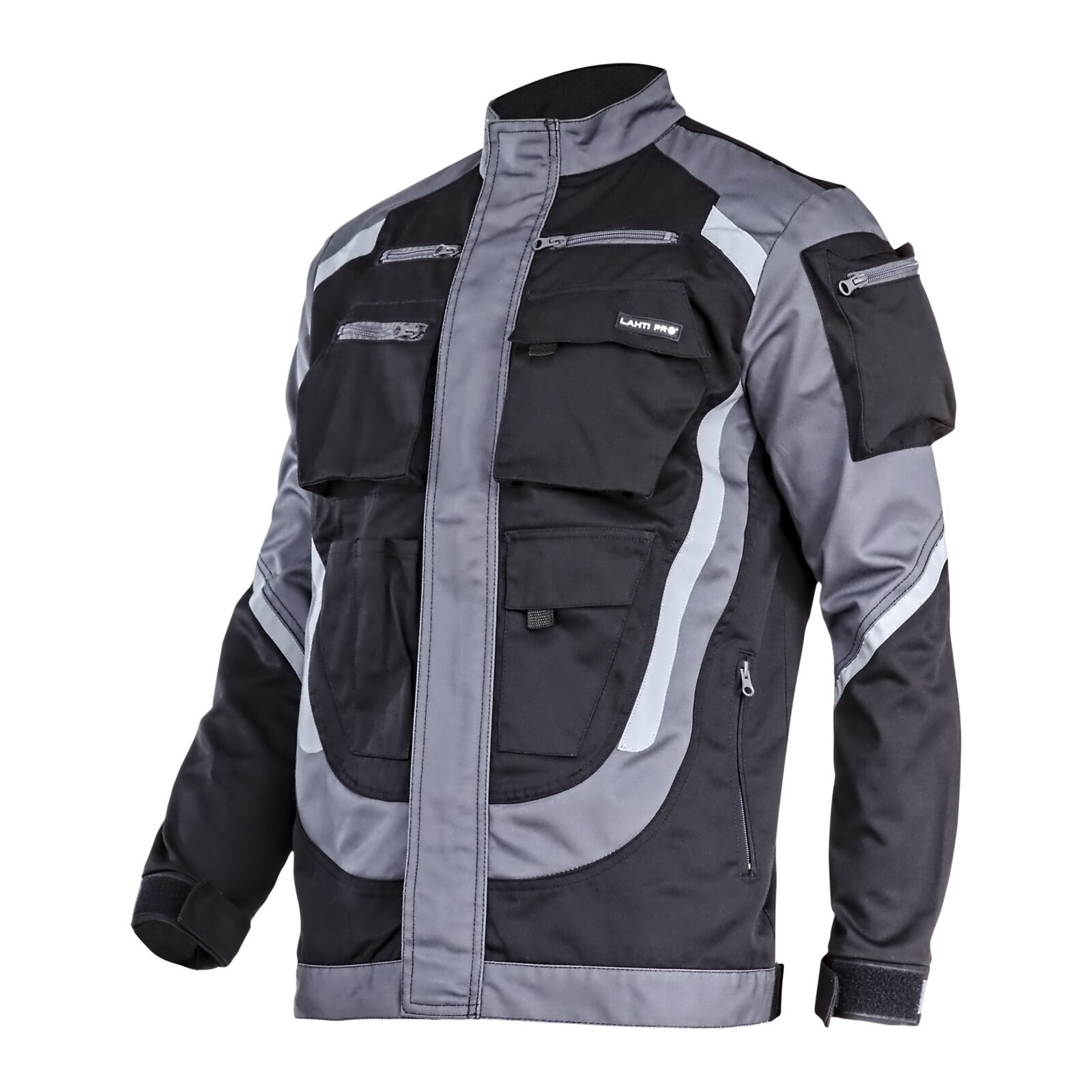 Schwarzes Und Graues Sweatshirt Mit Reflektierenden Streifen, Größe 2xl, Ce-kennzeichnung, Lahti