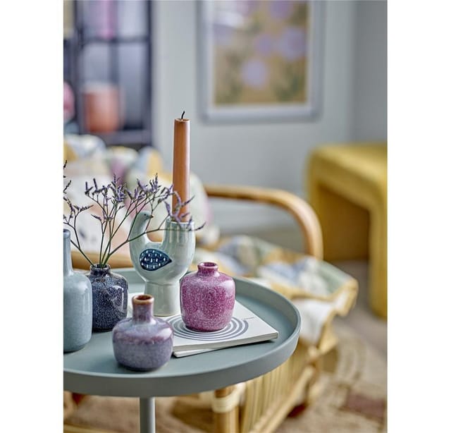 Bloomingville - Trudy Candlestick H12.5 cm - Blue stoneware