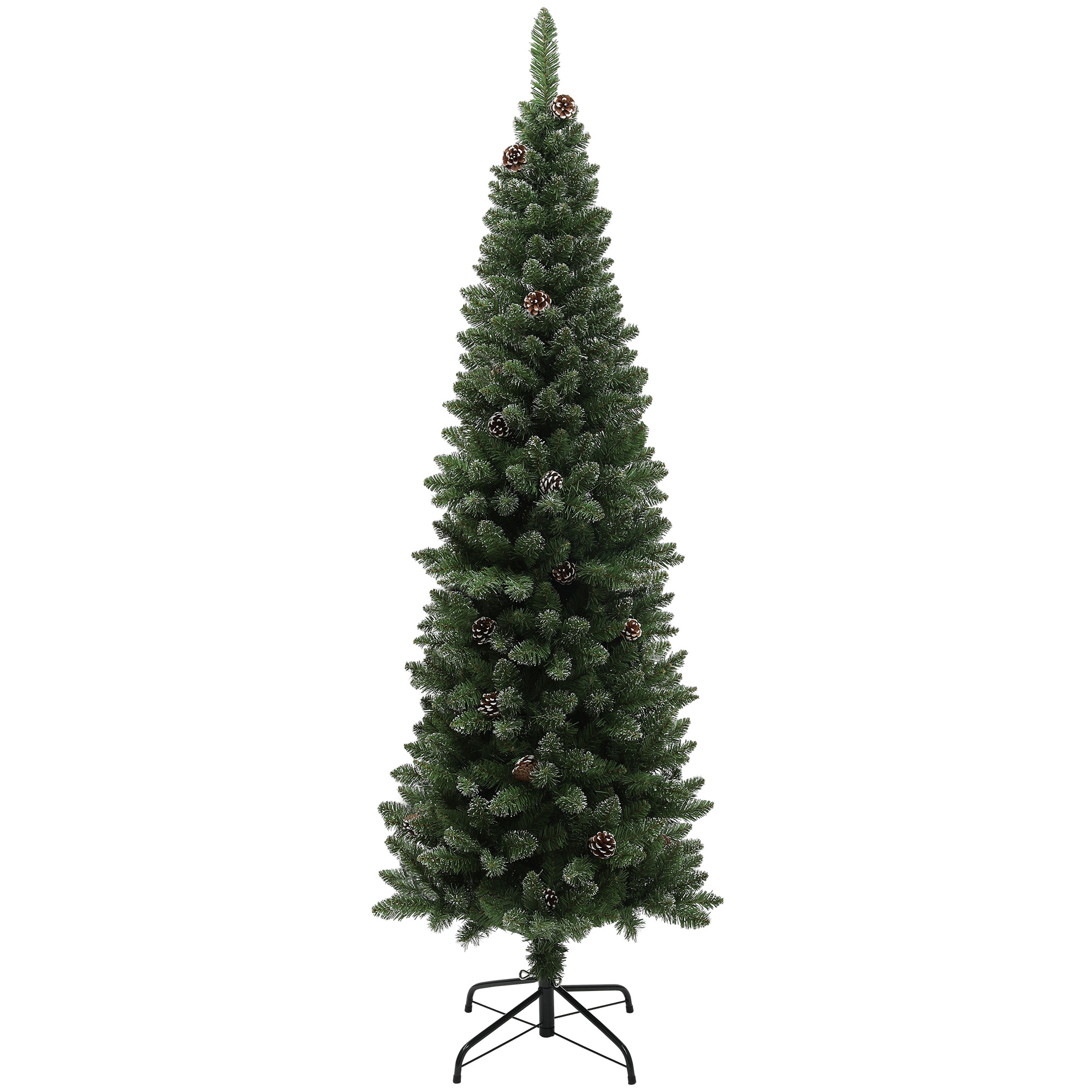 Beschneitlicher Weihnachtsbaum, 180 Cm, 618 Zweige, Tannenzapfen Und Stahlständer